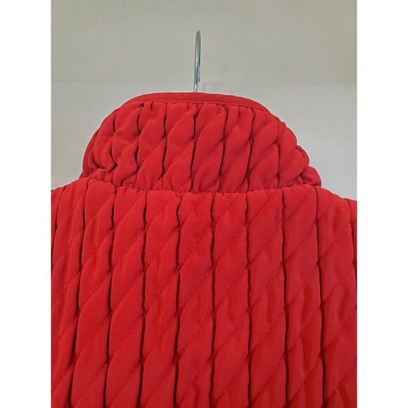 Gallery Crimson Quilted Full Zip Mid-Length Puffy Jacket Coat, Size Small/Medium - Picture 9 of 12